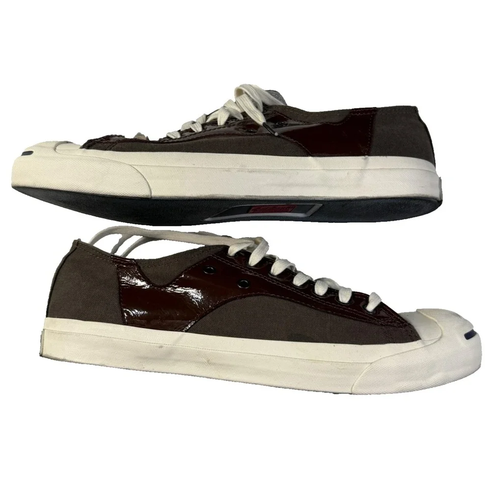 Converse Jack Purcell Shoes Mens 11 Brown Leather Canvas Sneaker w/ OG Box